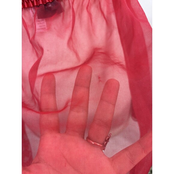 Vtg Fredericks Of Hollywood Red Babydoll Nightie Dress sz M Lingerie Mesh Gothic - Picture 5 of 15